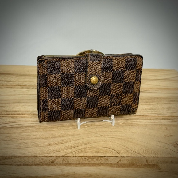 Louis Vuitton 2000‎ Damier Ebene Pattern French Snap Purse Kisslock Wallet